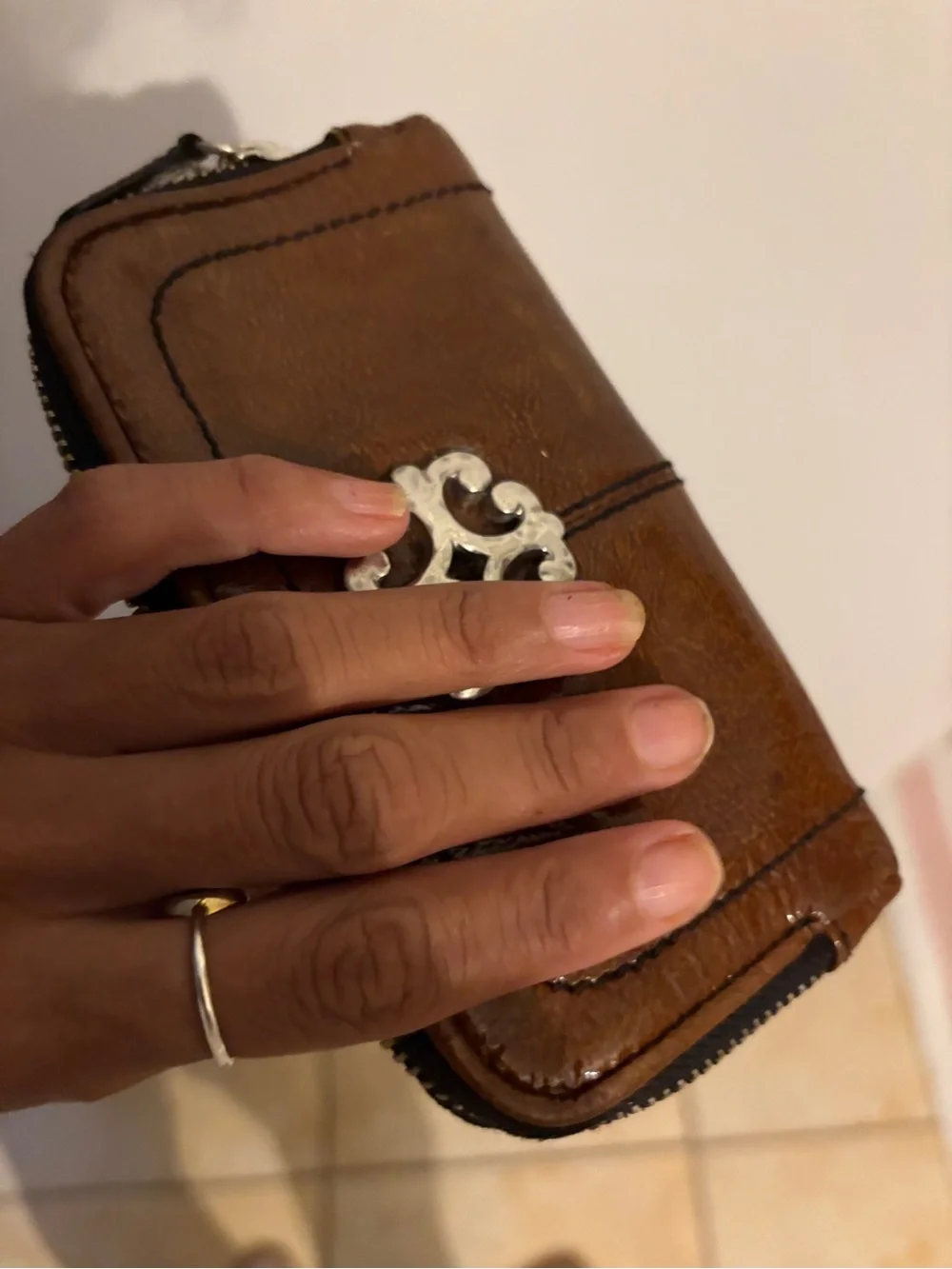 Brighton Brown Leather & Key Holder with Silver Emblem